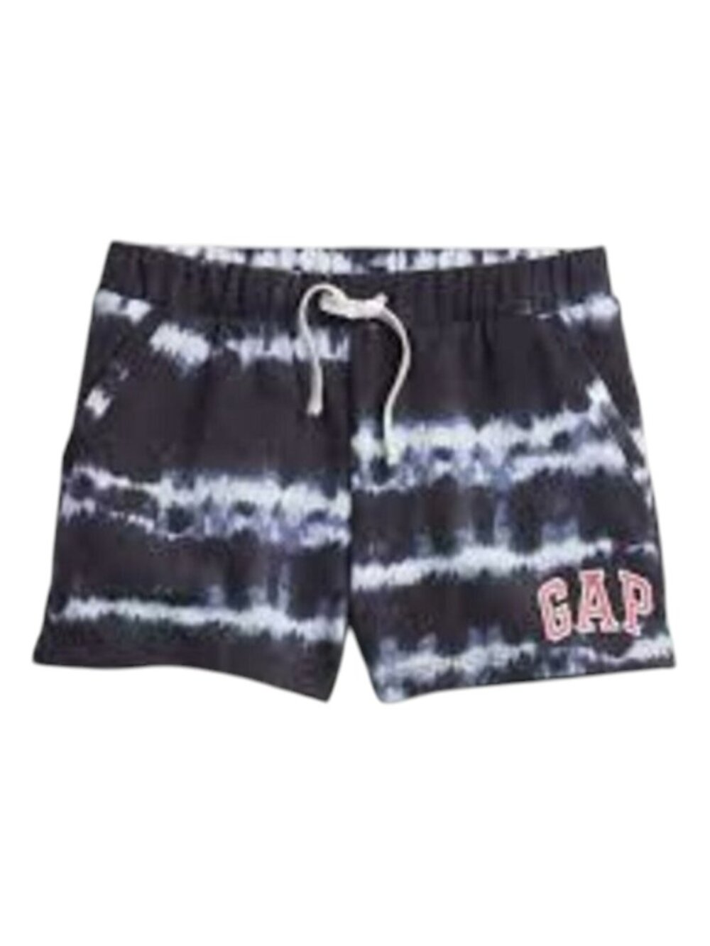 NEW Gap Kids Logo Tie Dyed Navy Pull On Pocket Elastic Waist Gym Sport Short S 7
